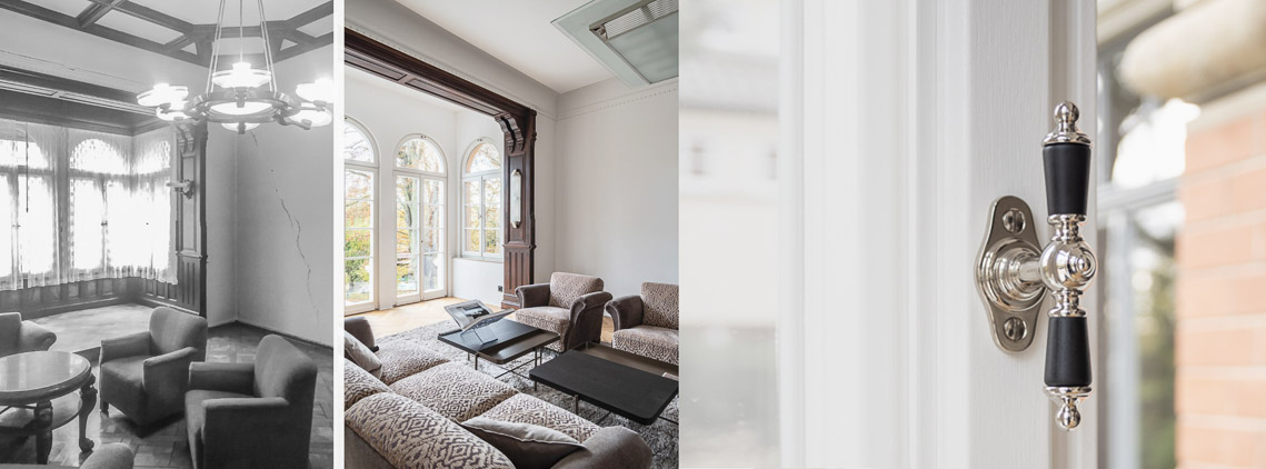 2022 erfurt sanierung umbau villa kaestner denkmal erker olive holzfenster parkett holzverkleidung